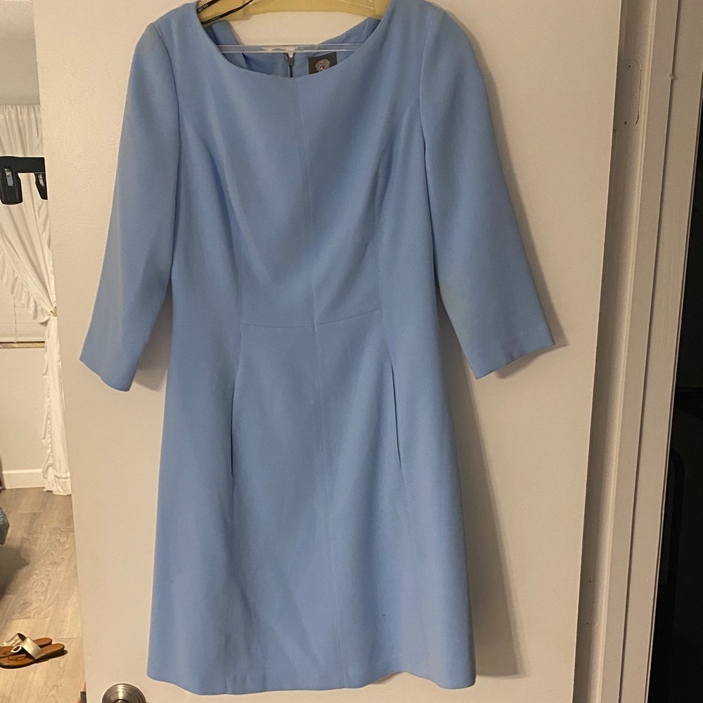 Vince Camuto Sky Blue Long Sleeve Dress